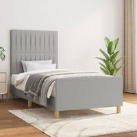 Bedframe zonder matras 80x200 cm stof lichtgrijs