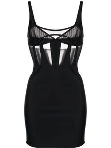 Mugler robe-corset à empiècements - Noir