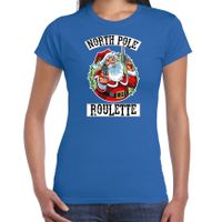 Fout Kerstshirt / outfit Northpole roulette blauw voor dames - thumbnail