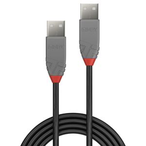 LINDY USB-kabel USB 2.0 USB-A stekker, USB-A stekker 5.00 m Zwart 36695