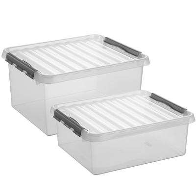 Sunware opbergboxen set - 6x stuks - in 25L en 36L - kunststof - met deksel