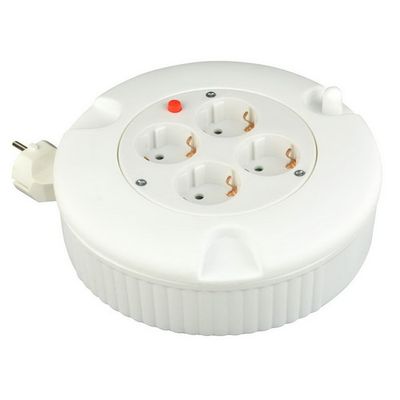 Haspel 5 meter 4V 3 x 1,0 mm2 met randaarde dichte box