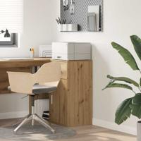 Dressoir artisanaal eikenkleurig 38 x 34,5 x 75 cm Bewerkt hout