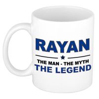 Naam cadeau mok/ beker Rayan The man, The myth the legend 300 ml - Naam mokken - thumbnail