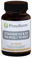 Vitamine K2 100mcg & D3 75mcg 60 Vegetarische capsules