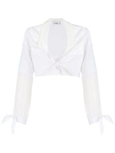 Amir Slama chemise crop à design noué - Blanc