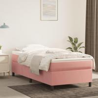 Boxspring met matras fluweel roze 80x200 cm