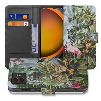 Stijlvol Jungle Design Book Case met Pasjes Hoesje voor Samsung Galaxy Xcover 7 Pro in PU-Leer