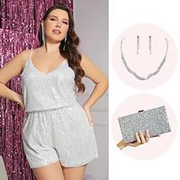 Retro vintage Jaren 1920 Cosplay kostuum Outfits Jumpsuit The Great Gatsby Dames Pailletten Grote maten Kerstmis Halloween Feest / Uitgaan Casual / Dagelijks Kleding Lightinthebox