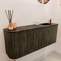 Toiletmeubel Mondiaz Joya Dlux | 101.6 cm | Meubelkleur Shadow | Faye wastafel Lava Wasbak Rechts | 1 kraangat
