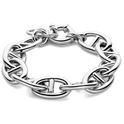 Armband Ankerschakel-Springslot zilver 15,5 mm 20-22,5 cm