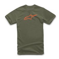 ALPINESTARS Ageless Classic Tee, T-shirts en petjes voor de motorrijder, Militair Groen-Oranje
