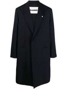 Jil Sander manteau en laine à simple boutonnage - Bleu