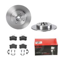 Remmenset, remschijf BREMBO, Remschijftype: Massief, Inbouwplaats: Achteras, u.a. für Citroën, Peugeot, DS