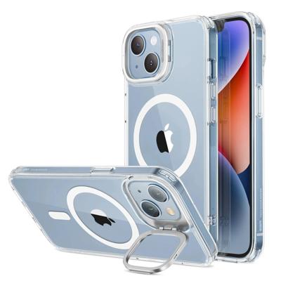iPhone 14/13 Classic Hybrid Case with Stash Stand (HaloLock) - Clear