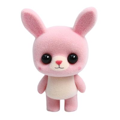 Beetje schattig PVC massaal dieren konijn Dolls creatieve cadeau kinderen speelgoed grootte: 5.5*3.5*7.7cm(Pink)