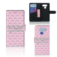 LG Q60 Portemonnee Hoesje Flowers Pink DTMP - thumbnail