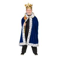 Koning verkleed cape - blauw - voor kinderen