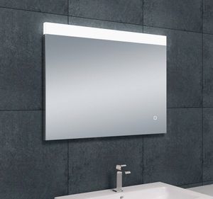 Badkamerspiegel Single | 80x60 cm | Rechthoekig | Directe en indirecte LED verlichting | Touch button | Met verwarming