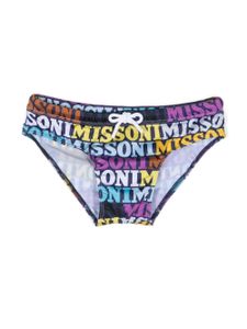 Missoni Kids slip de bain à logo imprimé - Multicolore