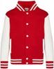 Just Cool JH043K Kids´ Varsity Jacket - Fire Red - 3/4 (XS)