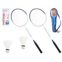 Badmintonrackets in handige tas met handvat - 2 stuks - Inclusief 2 shuttles - thumbnail