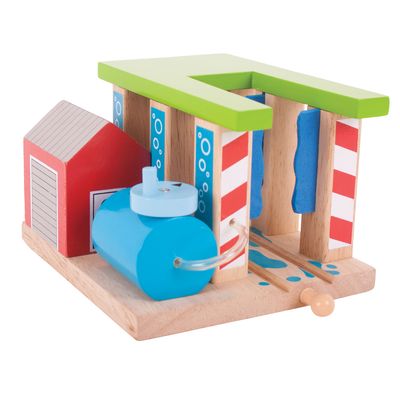 Bigjigs houten rails wasstraat voor treinen
