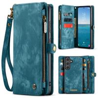 Caseme Samsung Galaxy S25 FE hoes - Vintage 2 in 1 portemonnee - Blauw Caseme Samsung Galaxy S25 FE hoes - Vintage 2 in 1 portemonnee - Blauw