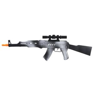 Verkleed speelgoed Politie/soldaten geweer - machinegeweer - zwart/wit - plastic - 69 cm   -
