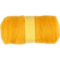 Creativ Company Gekaarde wol, geel, 100 gr/ 1 bol