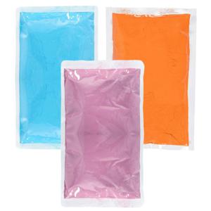 Holi kleurpoeder - 3x kleuren zakjes - 70 gr per zakje - festival/party - heilig kleuren poeder