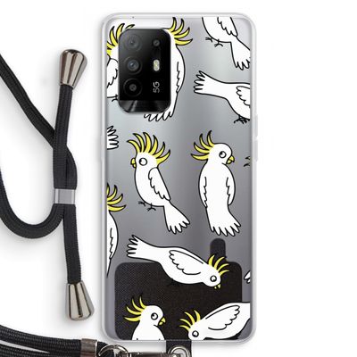 Papegaai: Oppo A94 5G Transparant Hoesje met koord