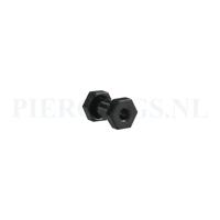 Tunnel zeshoek zwart 4 mm 4 mm