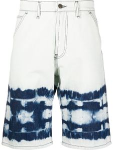 MSGM short en denim à imprimés abstraits - Bleu