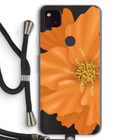 Orange Ellila flower: Pixel 4a 5G Transparant Hoesje met koord