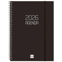 Agenda Finocam OPAQUE Zwart A5 15,5 x 21,2 cm 2026