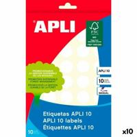 Klevende etiketten Apli Wit Cirkel Cirkelvormig 10 Lakens (10 Stuks)
