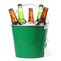 IJsemmer/bierkoeler - 6L - metaal - groen - met flesopener - wijnkoeler - drankkoeler