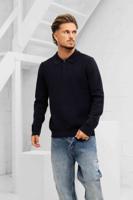 Pure Path Braided Structure Knit Polo Heren Donkerblauw - Maat S - Kleur: Donkerblauw | Soccerfanshop