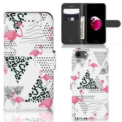 iPhone 7 | 8 | SE (2020) | SE (2022) | Telefoonhoesje | Met pasjeshouder | Flamingo Triangle