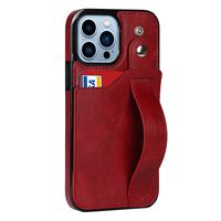 iPhone 13 hoesje - Backcover - Pasjeshouder - Portemonnee - Handvat - Kunstleer - Rood