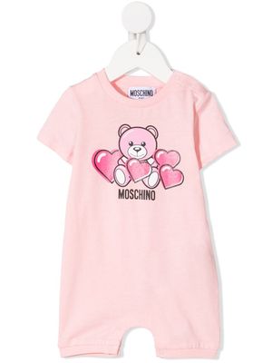 Moschino Kids barboteuse à imprimé ourson - Rose