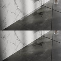 Douchegoot Brauer Geborsteld RVS Muur Montage Inclusief Vloerflens 90x7 cm Zero Tegelinlegrooster Omkeerbaar