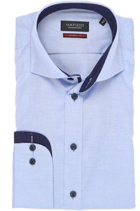 Hatico Modern Fit Overhemd middenblauw, Effen