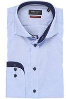 Hatico Modern Fit Overhemd middenblauw, Effen - thumbnail