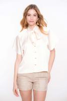 Geisha Blouse Satin With Bow 53072-14 Blouse 10 Off-white Geisha Blouse Satin With Bow 53072-14 Blouse 10 Off-white
