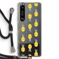 Ananas: Sony Xperia 1 III Transparant Hoesje met koord