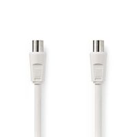 Antennekabel - IEC-connector (M) naar IEC-connector (M) - 2 m - dubbel afgeschermde coaxiaal - 90 dB - wit - rond - thumbnail