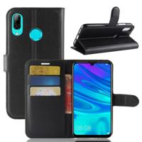 Litchi textuur horizontale Flip leren Case voor Huawei P30 Lite met portemonnee & houder & kaartgroeven (zwart)