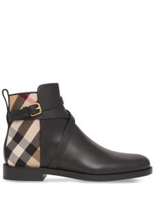 Burberry bottines en cuir à motif House Check - Noir